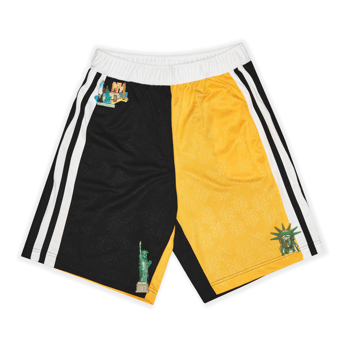 Blonded Jacquard Soccer Shorts in Black/Yellow