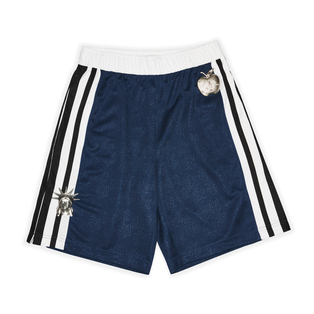 Blonded Jacquard Soccer Shorts in Navy