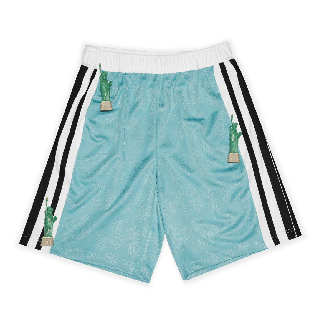 Blonded Jacquard Soccer Shorts in Slate Blue